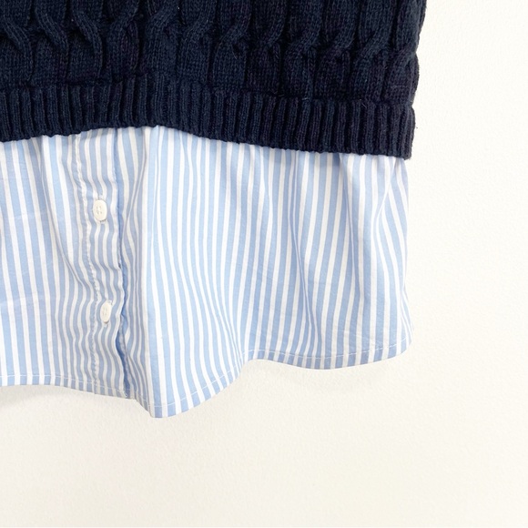 BOGO! Anthropologie Maeve Cable Knit Twofer Sweater Layered Look Medium - Picture 6 of 10